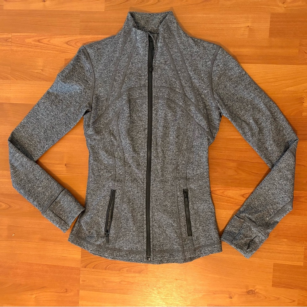 Lululemon Athletica Heathered Grey/ Black Zip-up Jacket